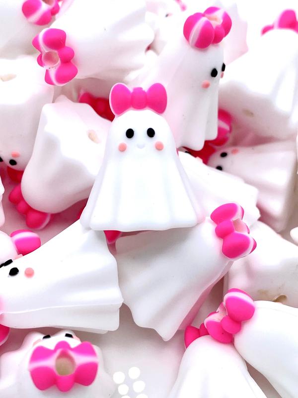 Booo-tiful 3D Ghost Silicone Focal Beads | Halloween Beads | Ghost Beads