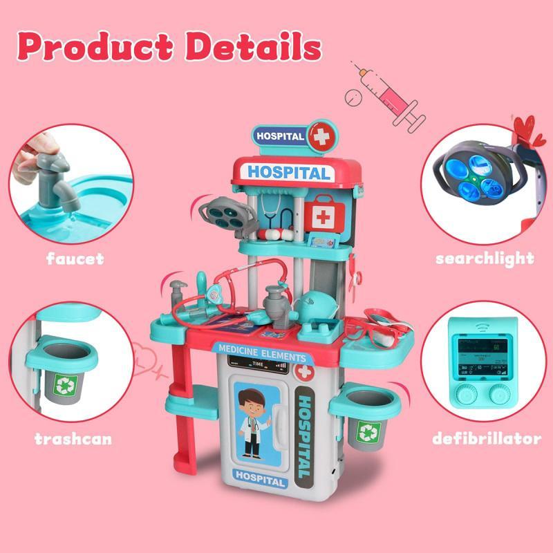 Doctor Pretend Play Toy Set, 1 Set Doctor Role Play Toy with with Medical Cart & Clothing & Stethoscope, Doctor Dress Up Toy, Pretend Play Toy for Kids