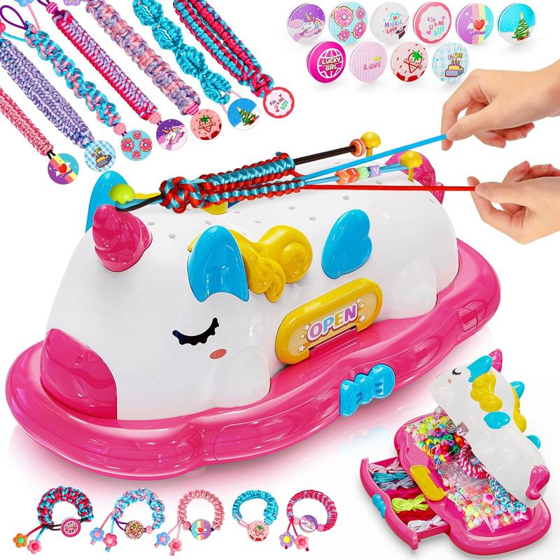 Unicorn Friendship Bracelet Making Kit Girls Toys, Ages 4 5 6 7 8 Year Old Girls Birthday Gifts Ideas,Double Storage DIY Jewelry String Maker Supplies,Arts and Crafts for Kids Ages 4-6 6-8 5-7