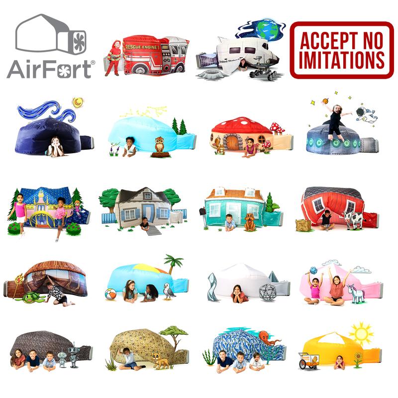 The Original Patented AirFort - Build A Fort in 30 Seconds, Inflatable Fort for Kids, Play Tent for 3-12 years, A Playhouse Where Imagination Runs Wild, Fan not included (Creamsicle Orange)