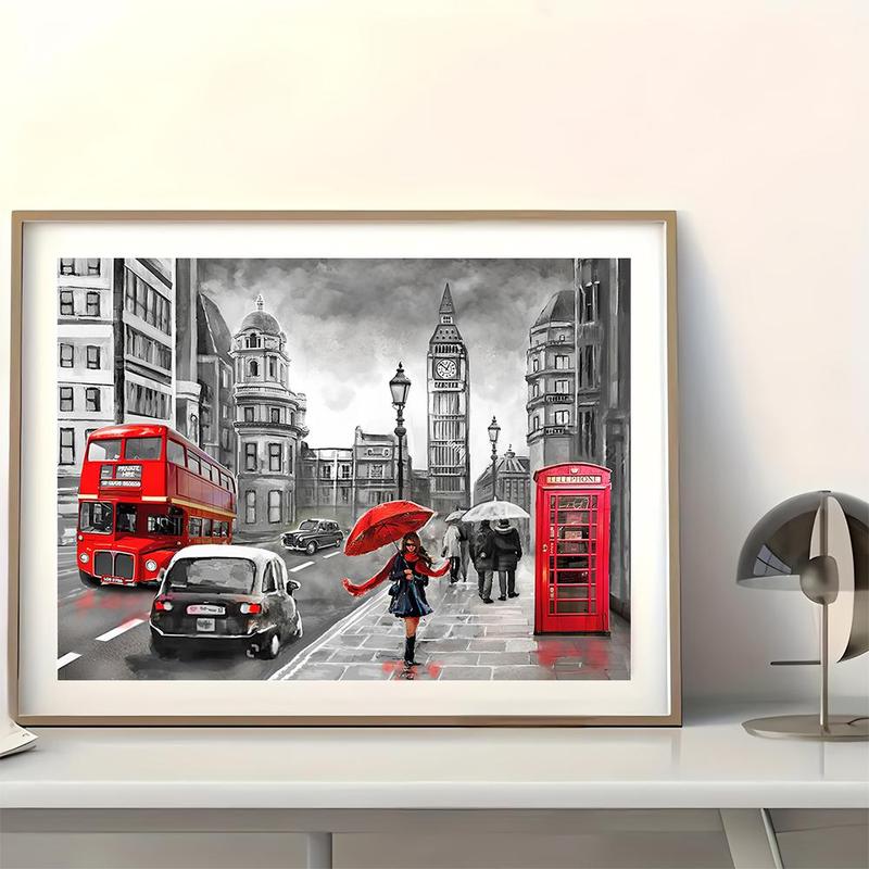 City Scenery Pattern DIY Diamond Arts Colorful Painting Without Frame, DIY 5D Diamond Arts Colorful Painting Kit, Wall Art Decor For Home Living Room Bedroom