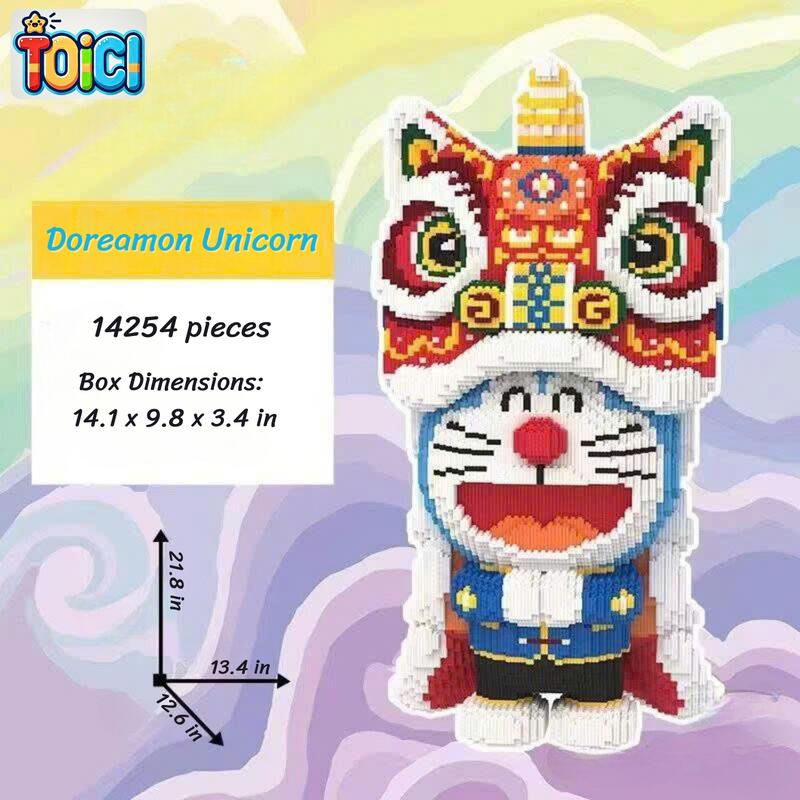 TOICI Doremon Unicorn 3D Building Block Set 14.254 pcs, Colorful Puzzle Assembled Toy Set Helps Develop Skills, Creativity and Reduce Stress