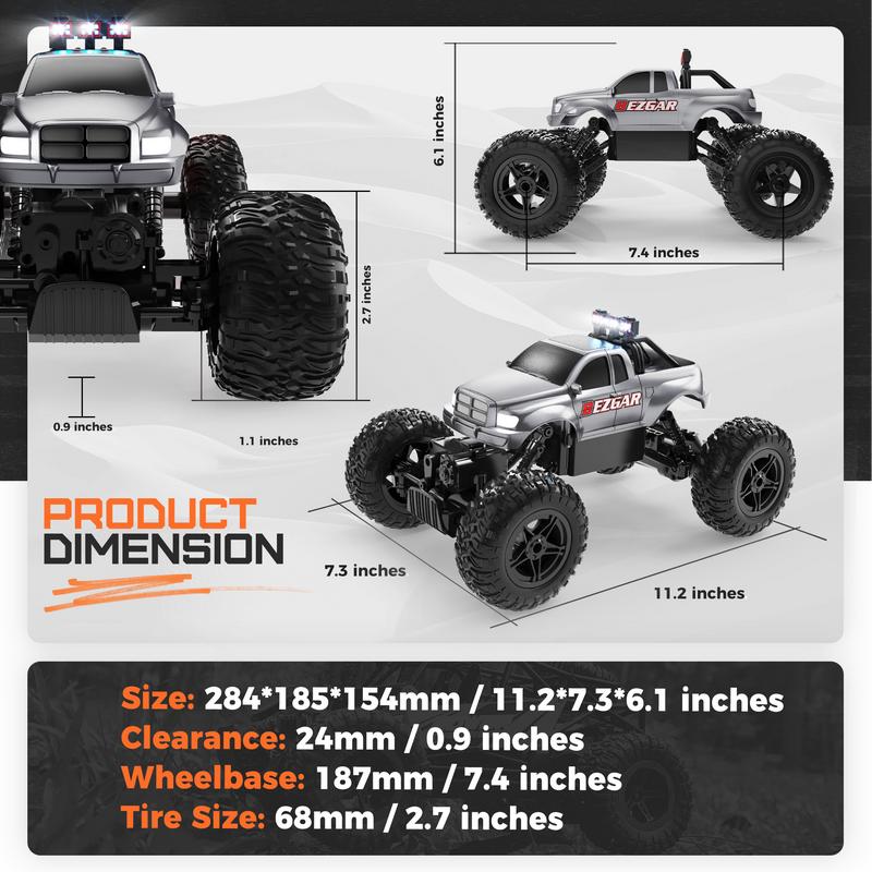 BEZGAR RC Cars -1:14 All Terrain Rc Monster Truck with Rechargeable Battery, 2.4GHz Remote Control Monster Truck, TC141 Remote Control Cars for Boys Age 8-12