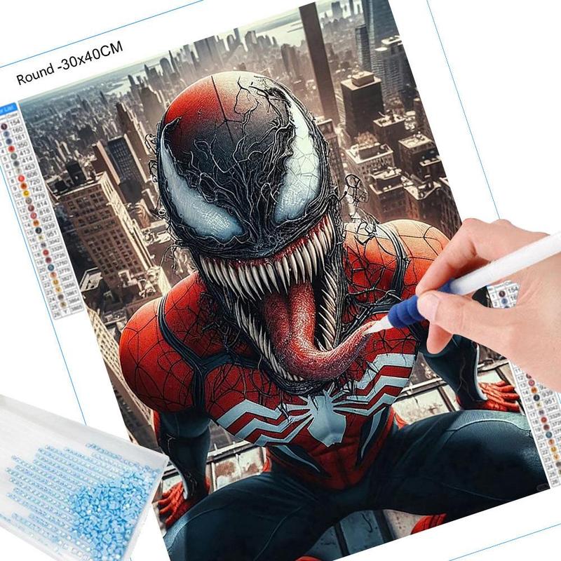 Spider-man & Venom Pattern DIY Diamond Arts Colorful Painting Kit without Frame, DIY 5D Diamond Arts Colorful Painting for Home Bedroom Wall Decor