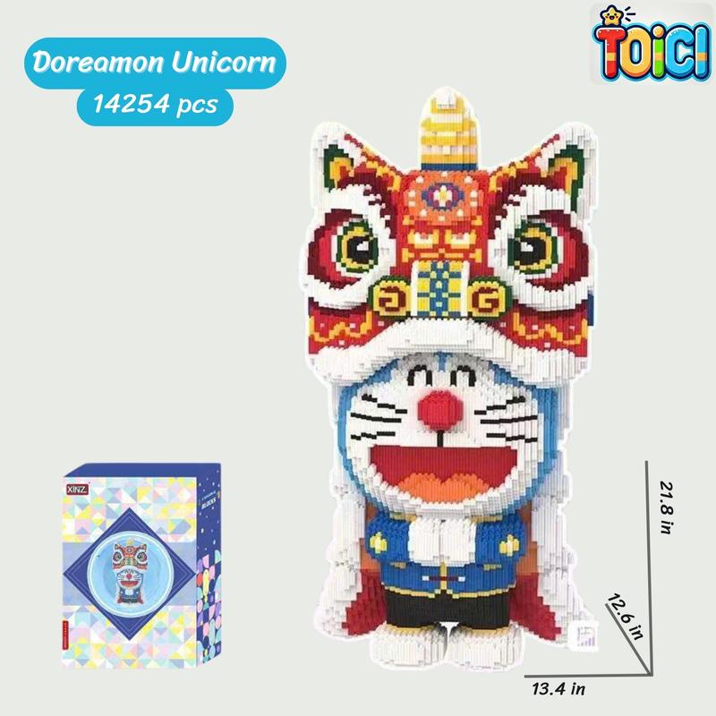 TOICI Doremon Unicorn 3D Building Block Set 14.254 pcs, Colorful Puzzle Assembled Toy Set Helps Develop Skills, Creativity and Reduce Stress