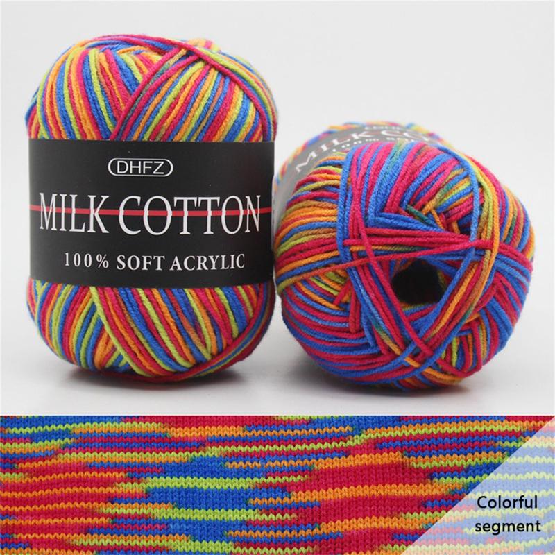 2 Rolls 2x50g Comfy Blend Milk Yarn Plain Knitting Wool Soft Caddice Woolen Yarn Hand Spinning Fibre Wool Yarn Crochet Yarn Bulk Starter Kit for Colorful Craft DIY Handicrafts Materials Christmas Clearance Sale