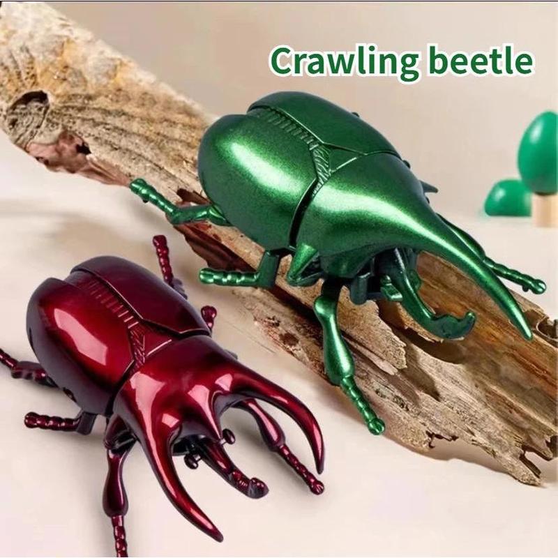 1PC Wind-Up Beetle Creative Prankster Animated Insect Model Scarab Beetle Children's Battle Wind-Up Toy Home Insect Decoration