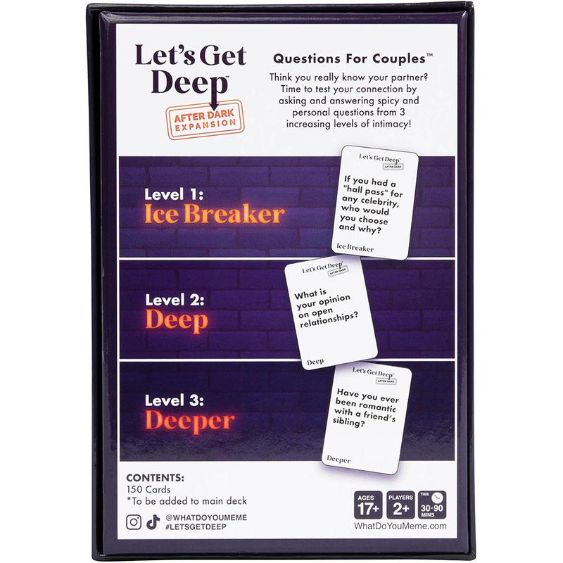 BIG SALE 51% Let's Get Deep: After Dark Expansion Pack by Relatable, Designed to Add on to The Let's Get Deep Core Game, Great for Couples Gifts, Wedding Registry Gifts, Includes 150 Cards