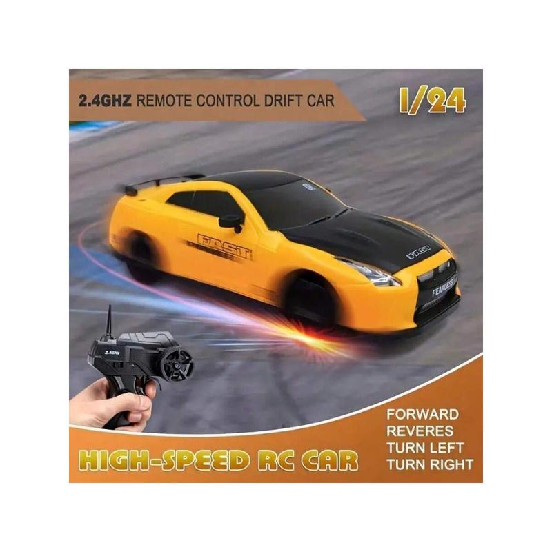 1: 24 Remote-Controlled Racing Car, 2.4G Mini Four-Wheel Drive Racing Car, High-Speed Toy Car, Up To 15mph, Aluminum Alloy Hood, ABS Shell, Replaceable Tires, Drift Resistant