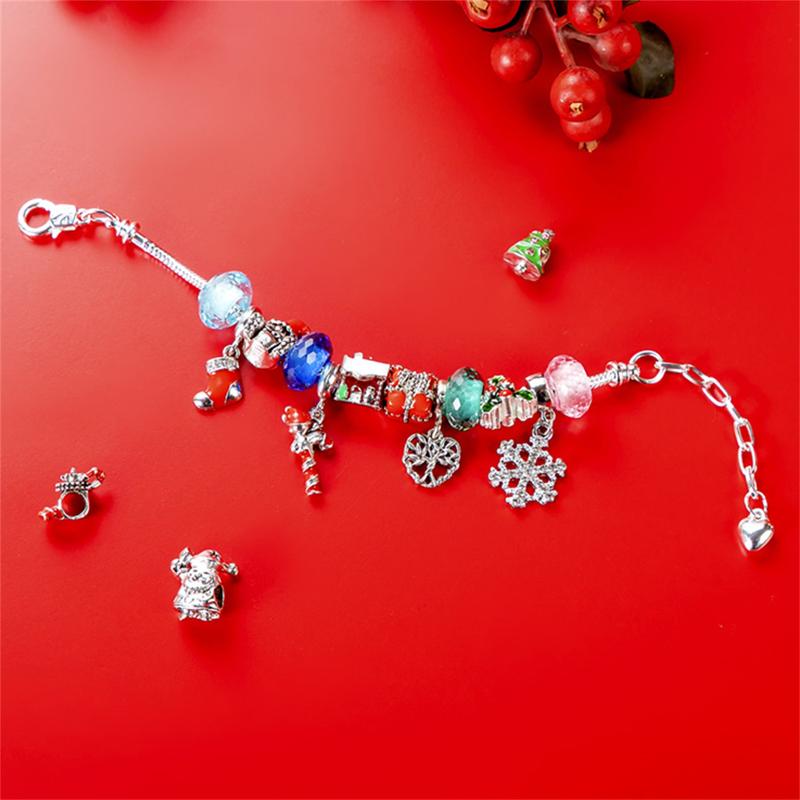 Christmas Countdown Calendar Bracelets DIY Jewelry Making Kit Including 22 Charm Beads 2 Bracelets advent calendar 2024