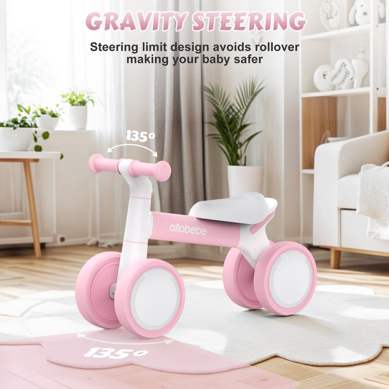 allobebe Baby Balance Bike, Cute Toddler Bikes 12-36 Months Boys Girls Baby Bike to Train Baby from Standing to Walking with 7 inch Wheels Gift Ideal