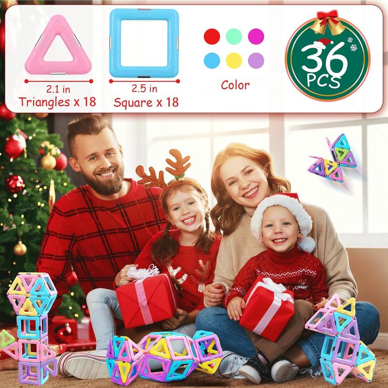 Magetic Building Blocks Toys for 3 Year Old Girls Boys Construction Learning Educational Magnetic Tiles Toys for Kids Gifts Toys for 3 4 5 6 7 8 Years Old Boys Girls Christmas Birthday