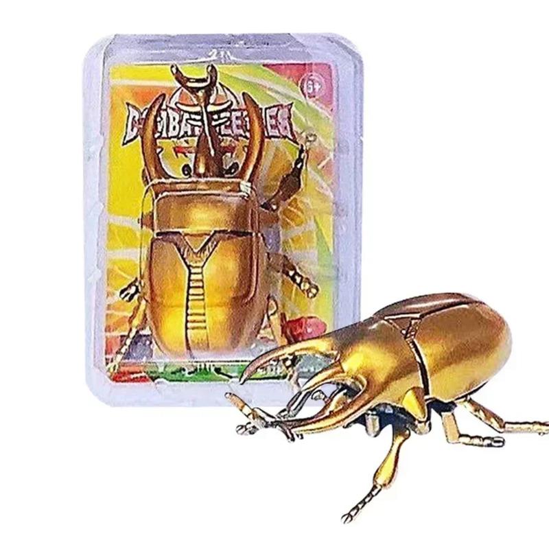 1PC Wind-Up Beetle Creative Prankster Animated Insect Model Scarab Beetle Children's Battle Wind-Up Toy Home Insect Decoration