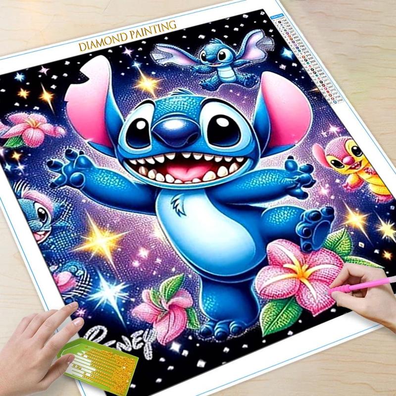 Cartoon Stitch Pattern DIY Diamond Arts Colorful Painting Kit without Frame, DIY 5D Diamond Arts Colorful Painting Kit, Wall Art Decor for Home