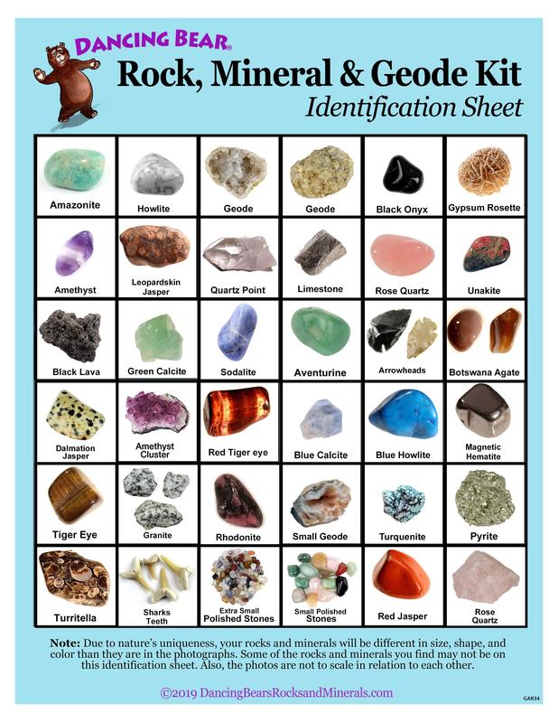 Rock & Mineral Collection Activity Kit (Over 200 Pcs) plus (2) GEODES