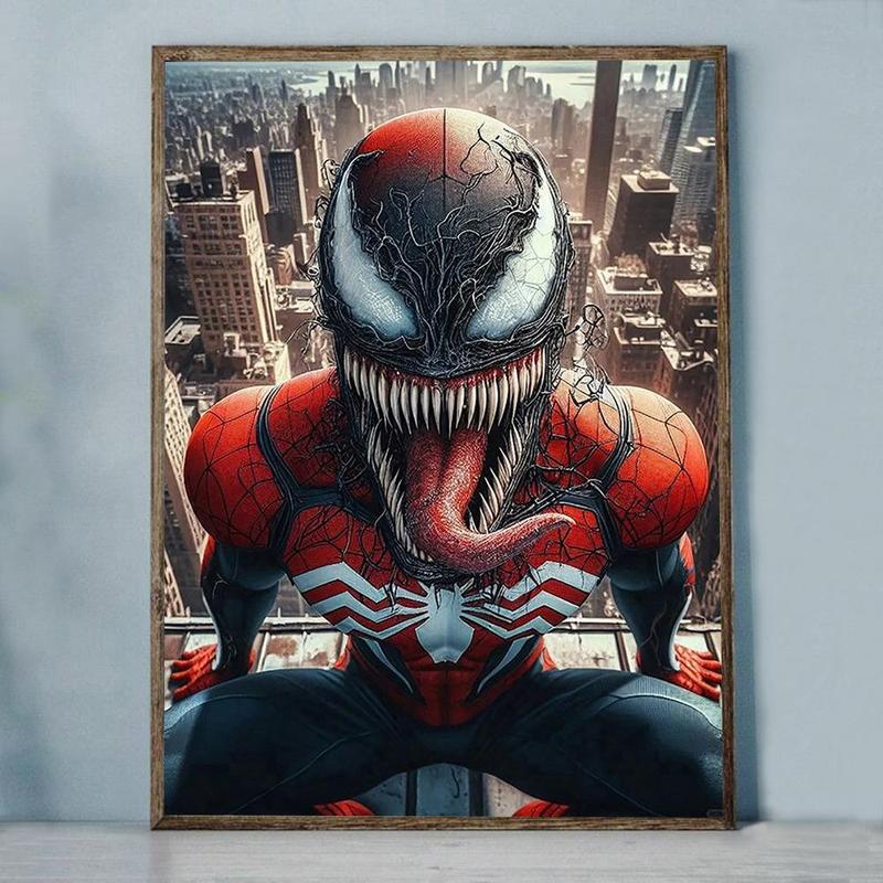 Spider-man & Venom Pattern DIY Diamond Arts Colorful Painting Kit without Frame, DIY 5D Diamond Arts Colorful Painting for Home Bedroom Wall Decor