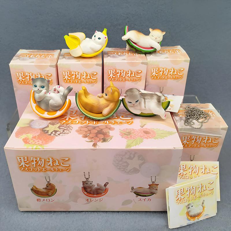 Full Box 5 Pcs Cartoon Anime Mofusan Shark Fried Cat Shrimp Tiger Whale Figures My Animal Cat Version PVC Action Figure Model Toy Doll