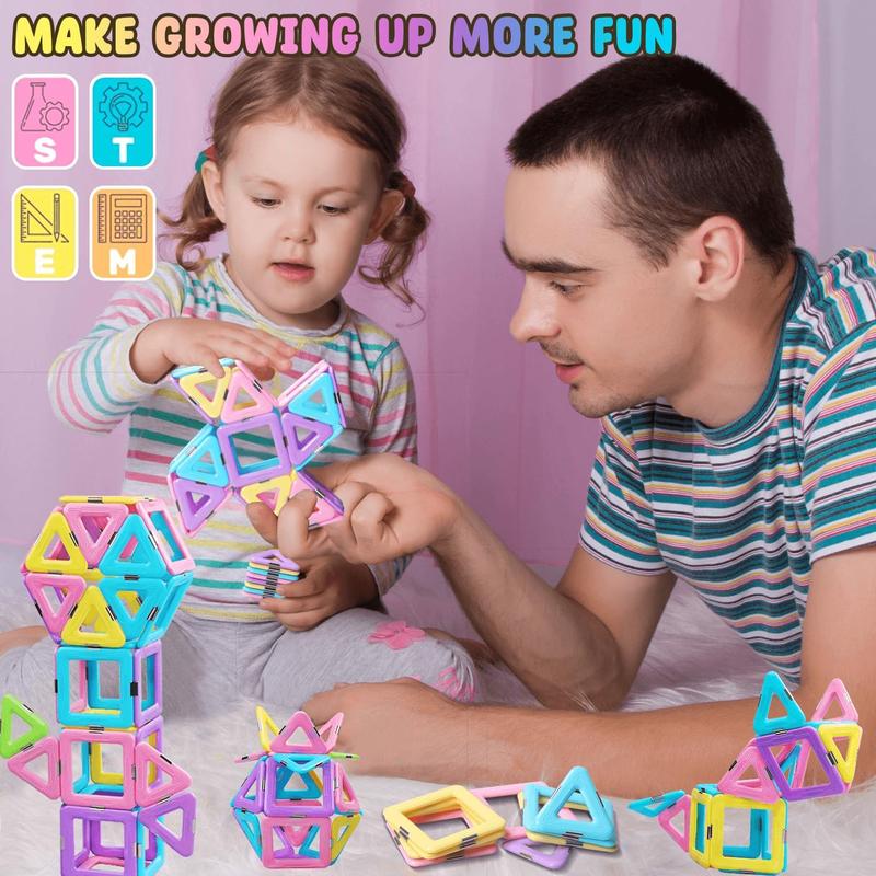 Magetic Building Blocks Toys for 3 Year Old Girls Boys Construction Learning Educational Magnetic Tiles Toys for Kids Gifts Toys for 3 4 5 6 7 8 Years Old Boys Girls Christmas Birthday