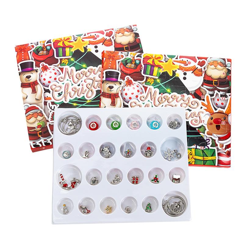 Christmas Countdown Calendar Bracelets DIY Jewelry Making Kit Including 22 Charm Beads 2 Bracelets advent calendar 2024