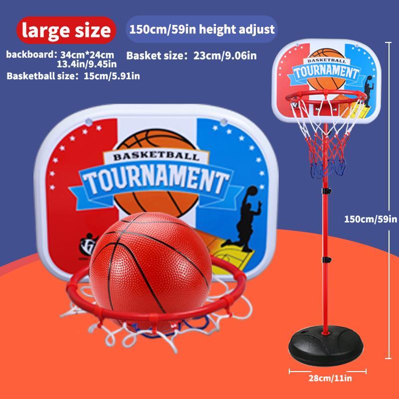 Adjustable Height Basketball Hoop Toy, 1 Set Basketball Stand Toy with Basketball, Indoor Basketball Game Toy, Portable Sports Toy Gift