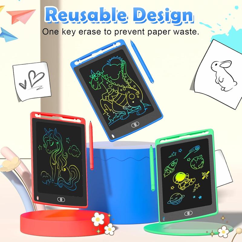 3 Pack LCD Writing Tablet for Kids, 8.5 Inch Colorful Doodle Board Drawing Tablet, Educational Learning Toys Birthday Gifts for Kids Age 3 4 5 6 7 8