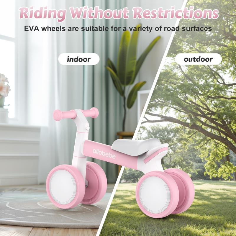 allobebe Baby Balance Bike, Cute Toddler Bikes 12-36 Months Boys Girls Baby Bike to Train Baby from Standing to Walking with 7 inch Wheels Gift Ideal