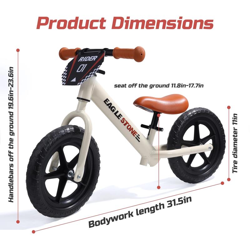 Balance Bike Ride on Toys Balance Bike No Pedal Training Bicycle with Adjustable Seat Birthday Toy Gift