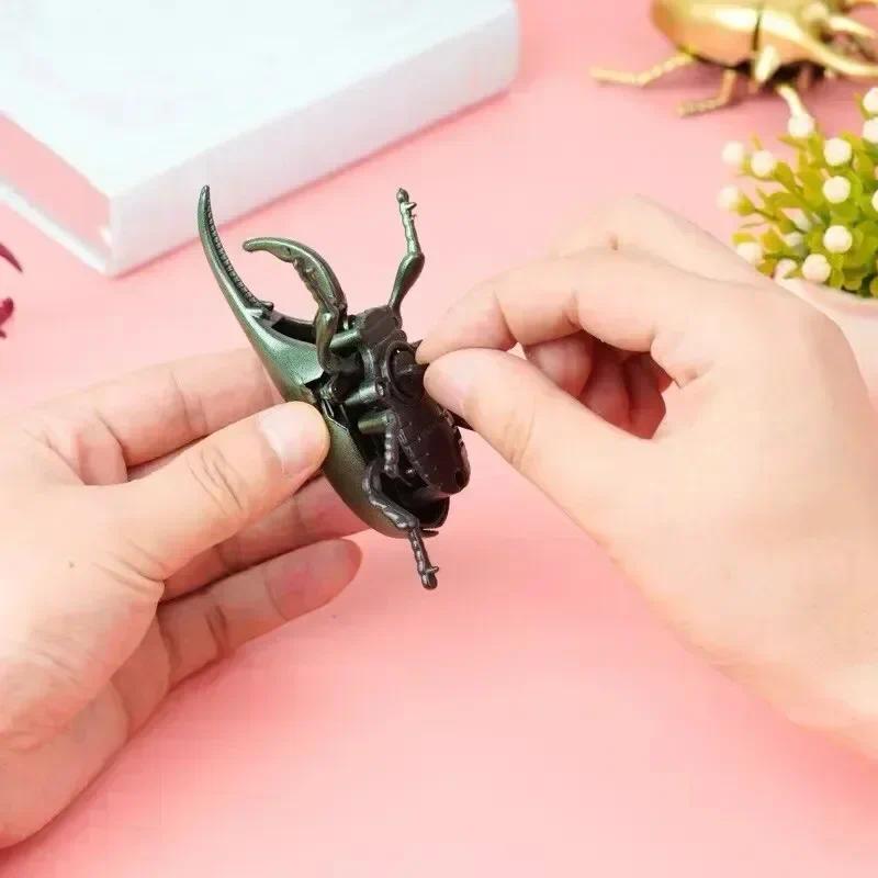 1PC Wind-Up Beetle Creative Prankster Animated Insect Model Scarab Beetle Children's Battle Wind-Up Toy Home Insect Decoration