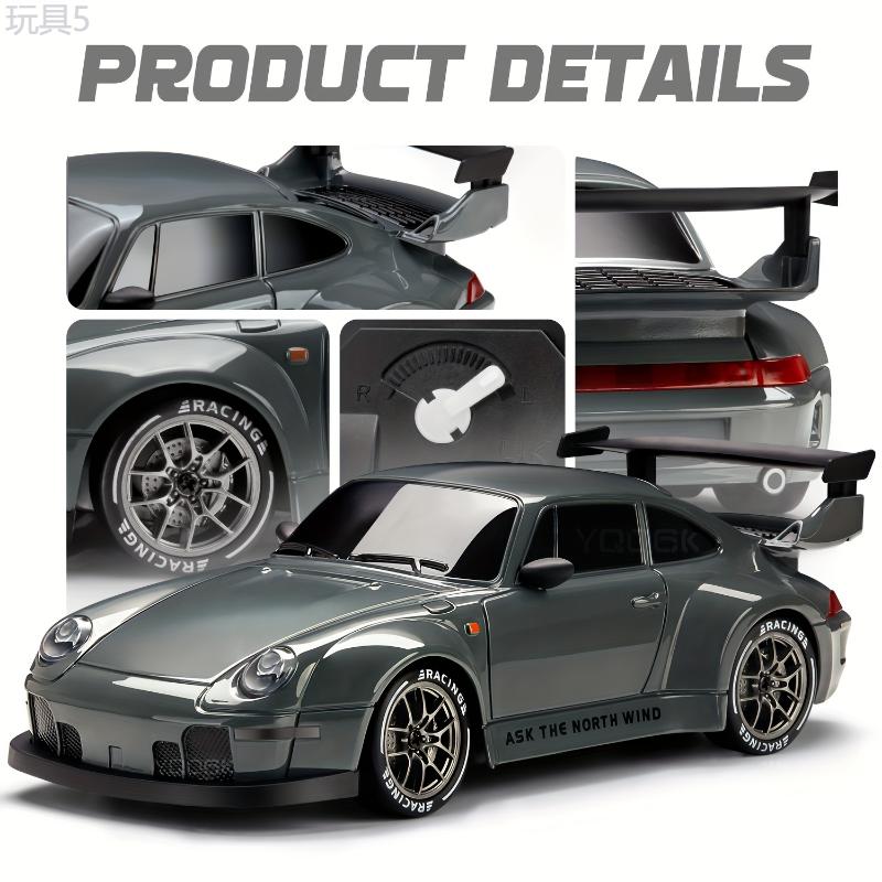 [1pc 2.4Ghz 4WD RC Drift Car] 1:24 Scale RC Drift Car with Flashing Lights, 2.4GHz 4WD High-Speed Racing Vehicle, Dual Tires Set for Speed & Drift, Rechargeable 500mAh Lithium Battery, USB Charging Remote Control Toy for Boys & Girls, Inclu