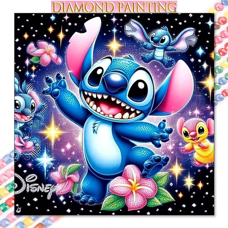 Cartoon Stitch Pattern DIY Diamond Arts Colorful Painting Kit without Frame, DIY 5D Diamond Arts Colorful Painting Kit, Wall Art Decor for Home