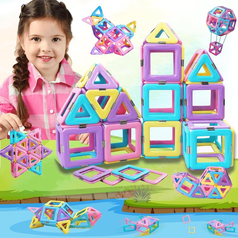 Magetic Building Blocks Toys for 3 Year Old Girls Boys Construction Learning Educational Magnetic Tiles Toys for Kids Gifts Toys for 3 4 5 6 7 8 Years Old Boys Girls Christmas Birthday