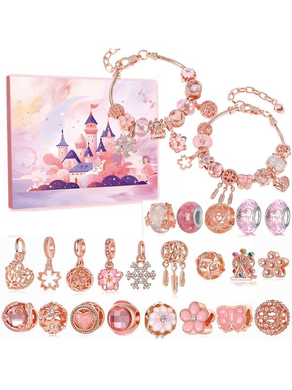 Cute Cartoon Christmas Themed Diy Jewelry Making Kit, Including Rhinestones Decor Beads & Charms & Accessories, Diy Jewelry Making Supplies for Bracelet