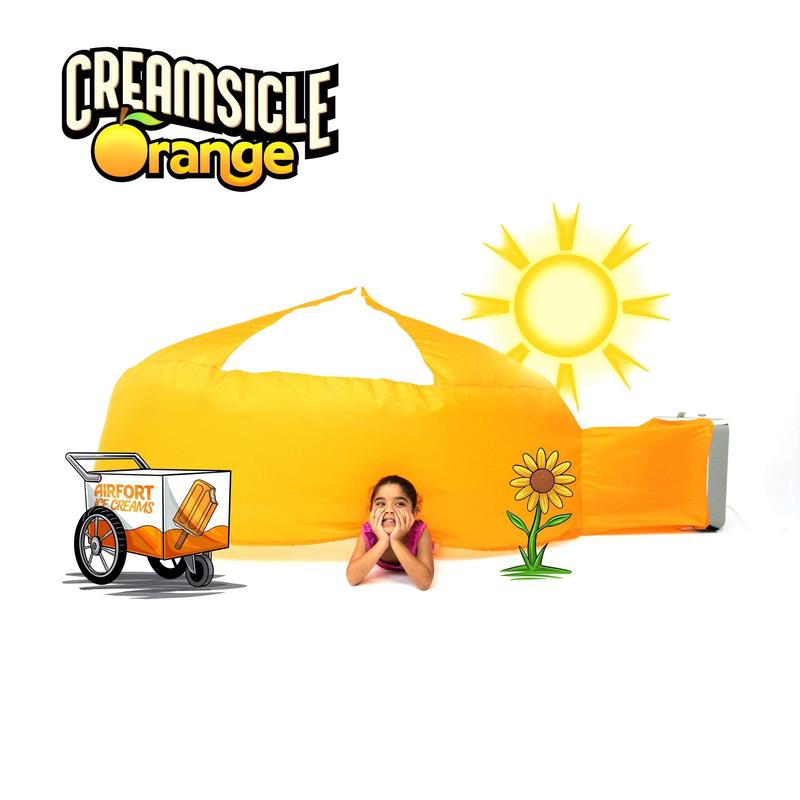 The Original Patented AirFort - Build A Fort in 30 Seconds, Inflatable Fort for Kids, Play Tent for 3-12 years, A Playhouse Where Imagination Runs Wild, Fan not included (Creamsicle Orange)