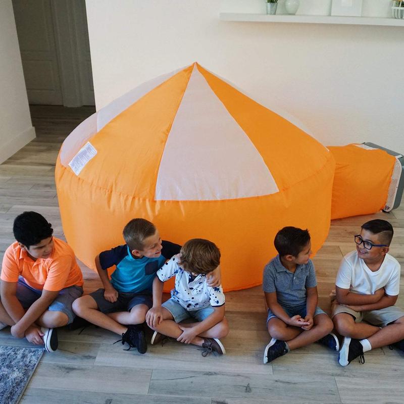 The Original Patented AirFort - Build A Fort in 30 Seconds, Inflatable Fort for Kids, Play Tent for 3-12 years, A Playhouse Where Imagination Runs Wild, Fan not included (Creamsicle Orange)