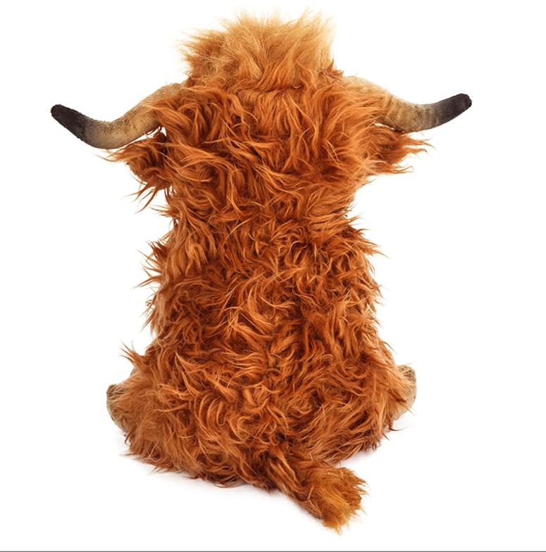 10.5 inches Highland Cows Stuffed Animals, Cute Fluffy Cow Plush Figure Toys Realistic Highland Cattle Plush Decor for Kids Baby Girls Boys