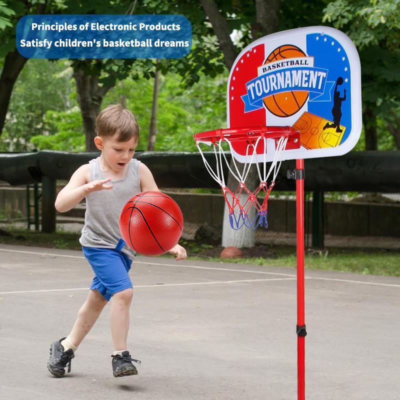 Adjustable Height Basketball Hoop Toy, 1 Set Basketball Stand Toy with Basketball, Indoor Basketball Game Toy, Portable Sports Toy Gift