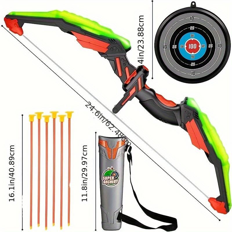 Light-Up Bow and Arrow Set for Youngsters - Blue, Outdoor Sports Toy Kit with Targets & Accessories