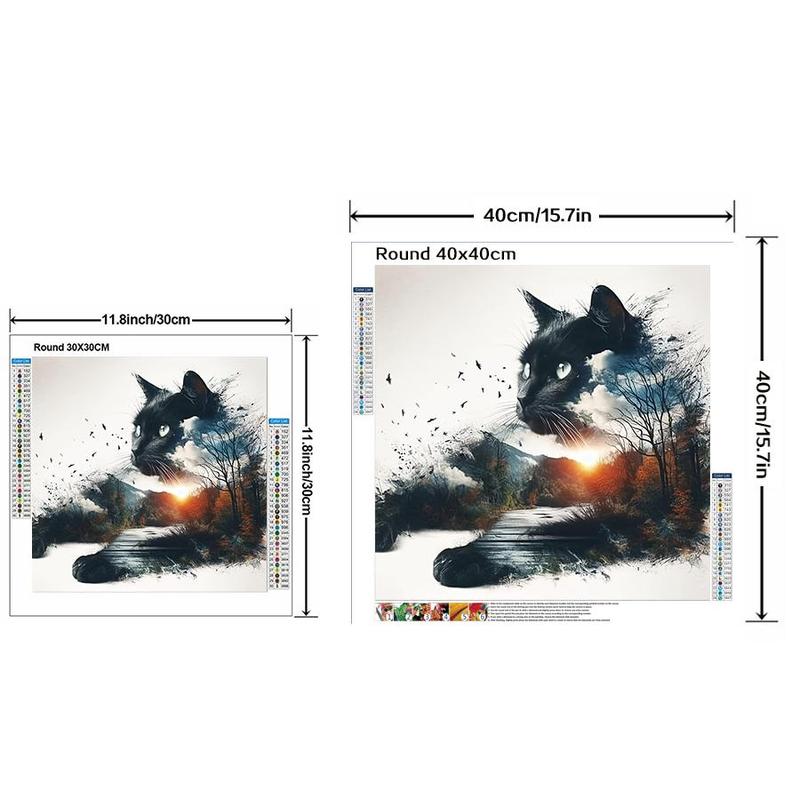 Cat Pattern DIY Diamond Arts Colorful Painting Kit without Frame, DIY 5D Diamond Arts Colorful Painting Kit, Wall Art Decor for Home Living Room Bedroom