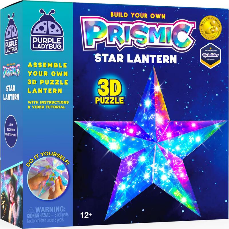 PRISMIC Make Your Own 3D Puzzle Star Lantern - Craft for Tweens, Teens & Adults, Star Holiday Decor, Christmas Tree Topper & Great Gift