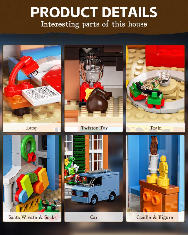 Alone Home Building Set, Alone Home House Building Kits for Adults, Treehouse, Train, Twister Toy, Christmas Holidays Ideas Gift for Kids, Home Decor Office Display Set calendar advent perfect christmas building block christmas building