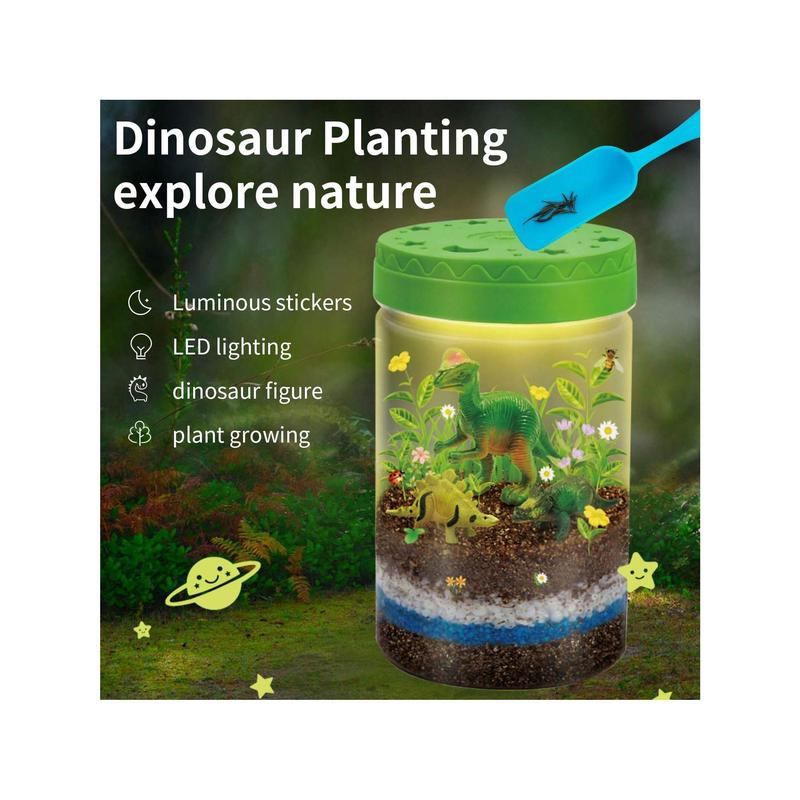 Light-Up Dinosaurs Terrarium Kit For Kids, Glow In Dark Dinosaur Toys For Boys Educational, Science Kit For Kids Ages 4 5 6 7 8-12 Year Old, STEM Birthday Gifts For Boys, Kids Gifts For Boys Girls