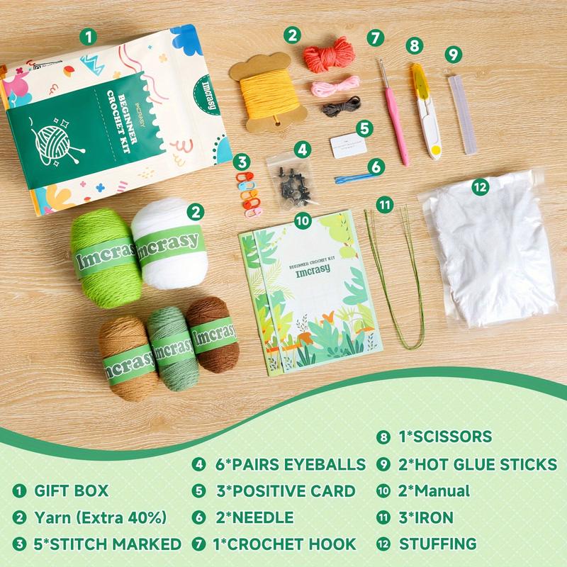 6-PC Emotional Support Succulent Crochet Kit - Crochet Kits for Beginners with Step-by-Step Video Lessons, Crochet Accessories, and Easy-to-Follow Instructions for a Relaxing Hobby Experience