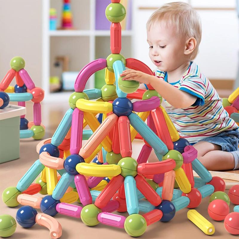 Magnetic Building Blocks for Kids Ages 4-8, STEM Construction Toys for Boys and Girls, Large Size Magnetic Sticks and Balls Game Set for Kids Early Educational Learning (25PCS)