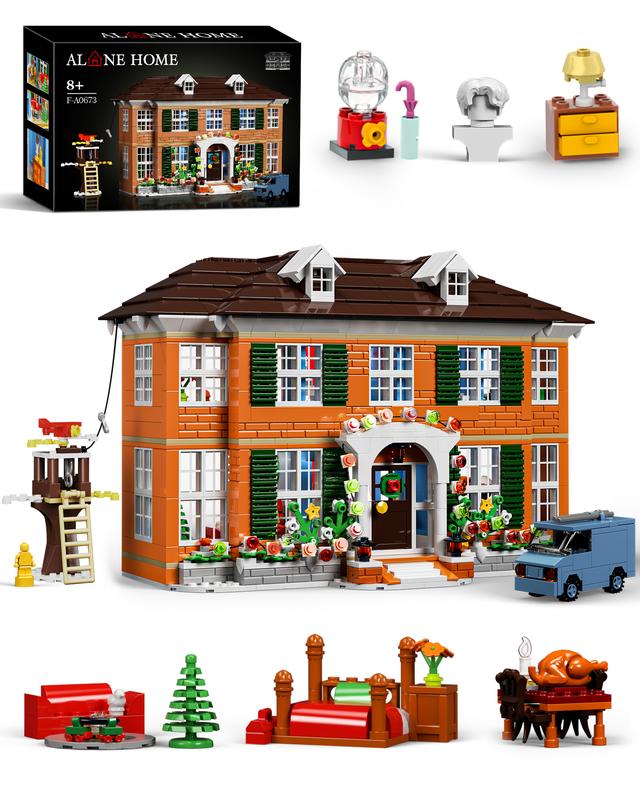 Alone Home Building Set, Alone Home House Building Kits for Adults, Treehouse, Train, Twister Toy, Christmas Holidays Ideas Gift for Kids, Home Decor Office Display Set calendar advent perfect christmas building block christmas building