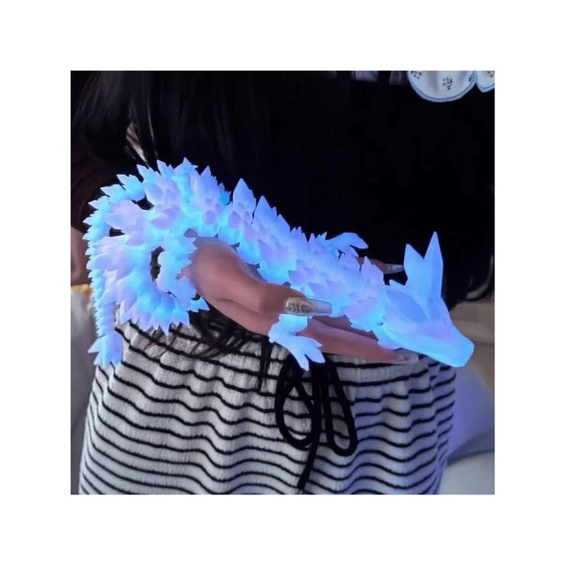 New Glow-In-The-Dark Articulated 3D Printed 30cm Dragon Figurine, Cool Dragon Creative Stress Relief Toy Decor (Glows When Exposed To Sunlight Or UV Light), Caution: Do Not Forcefully Bend,Toys,Fidget Toys,Toy