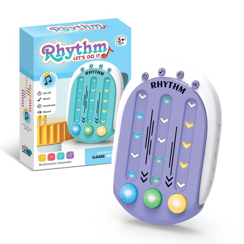 Handheld Rhythm Game – Interactive Beat Matching Toy with LED Lights, Fast-Paced Button Press Challenge, Fun for Family, Kids & Adults, Musical Fidget Game