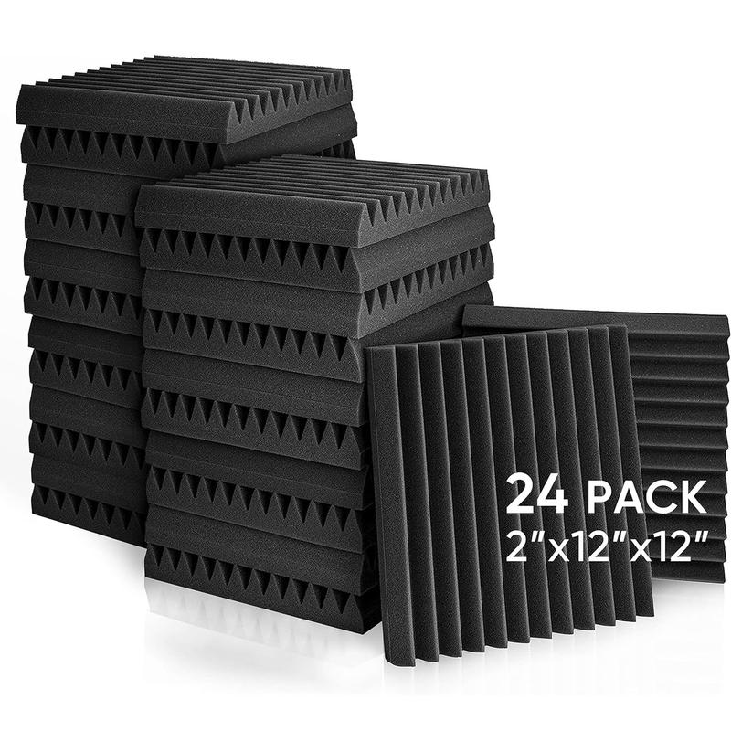 24 Packs Acoustic Foam Panels Wedge 2