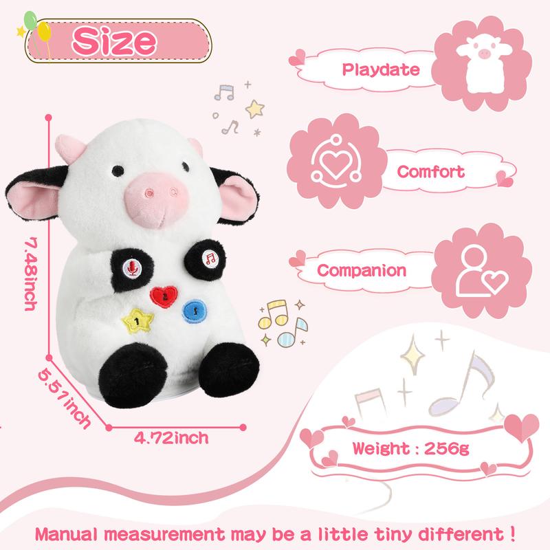 7.48 inch Crawling Cow Animals Toy, Talking Dancing Singing Cow Toy Repeats What You Say