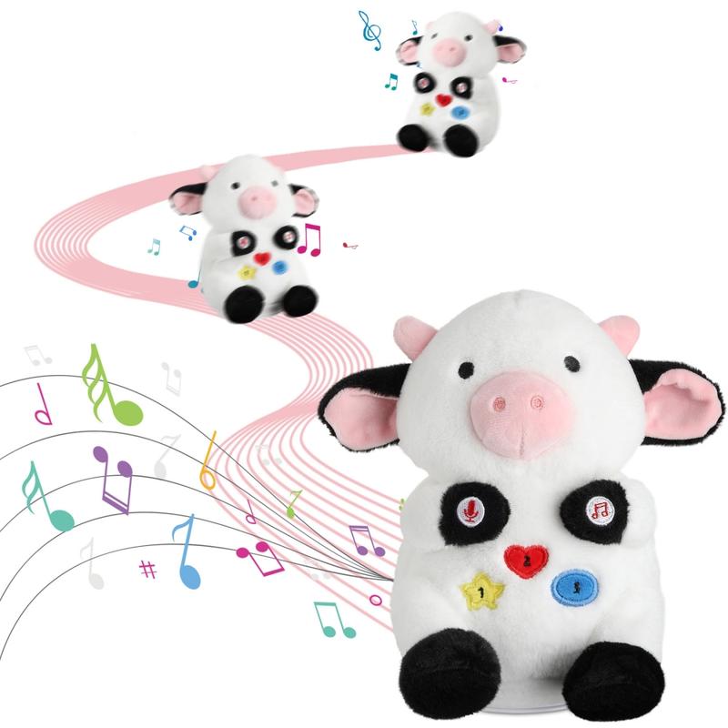 7.48 inch Crawling Cow Animals Toy, Talking Dancing Singing Cow Toy Repeats What You Say