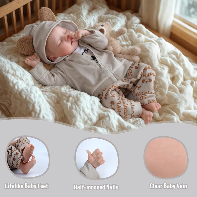 BABESIDE Lifelike Reborn Baby Dolls - 17Inch Soft Vinyl Realistic-Newborn Baby Dolls Poseable Real Life Baby Doll Boy with Gift Box for 3+ Years Olds